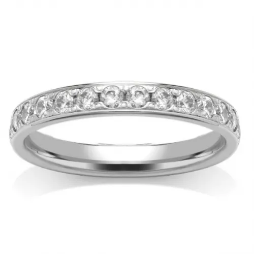 Grain Set Diamond Wedding Rings - All Metals (TBCSRGRW) 